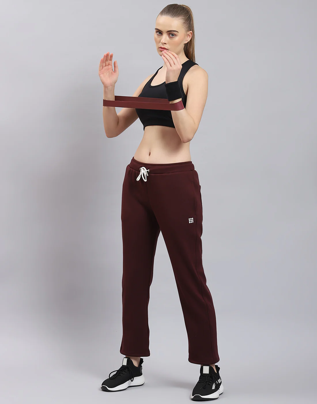 Rock.it Women Maroon Solid Regular Fit Winter Lower - Image 3