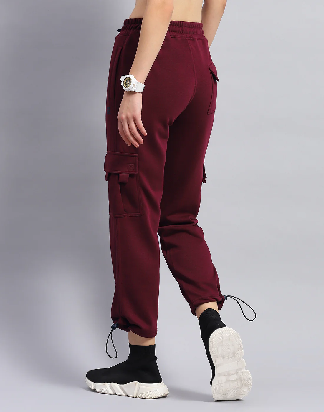 Rock.it Women Maroon Solid Regular Fit Lower - Image 5