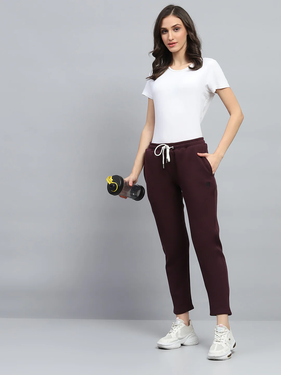 Rock.it Women Maroon Solid Regular Fit Lower