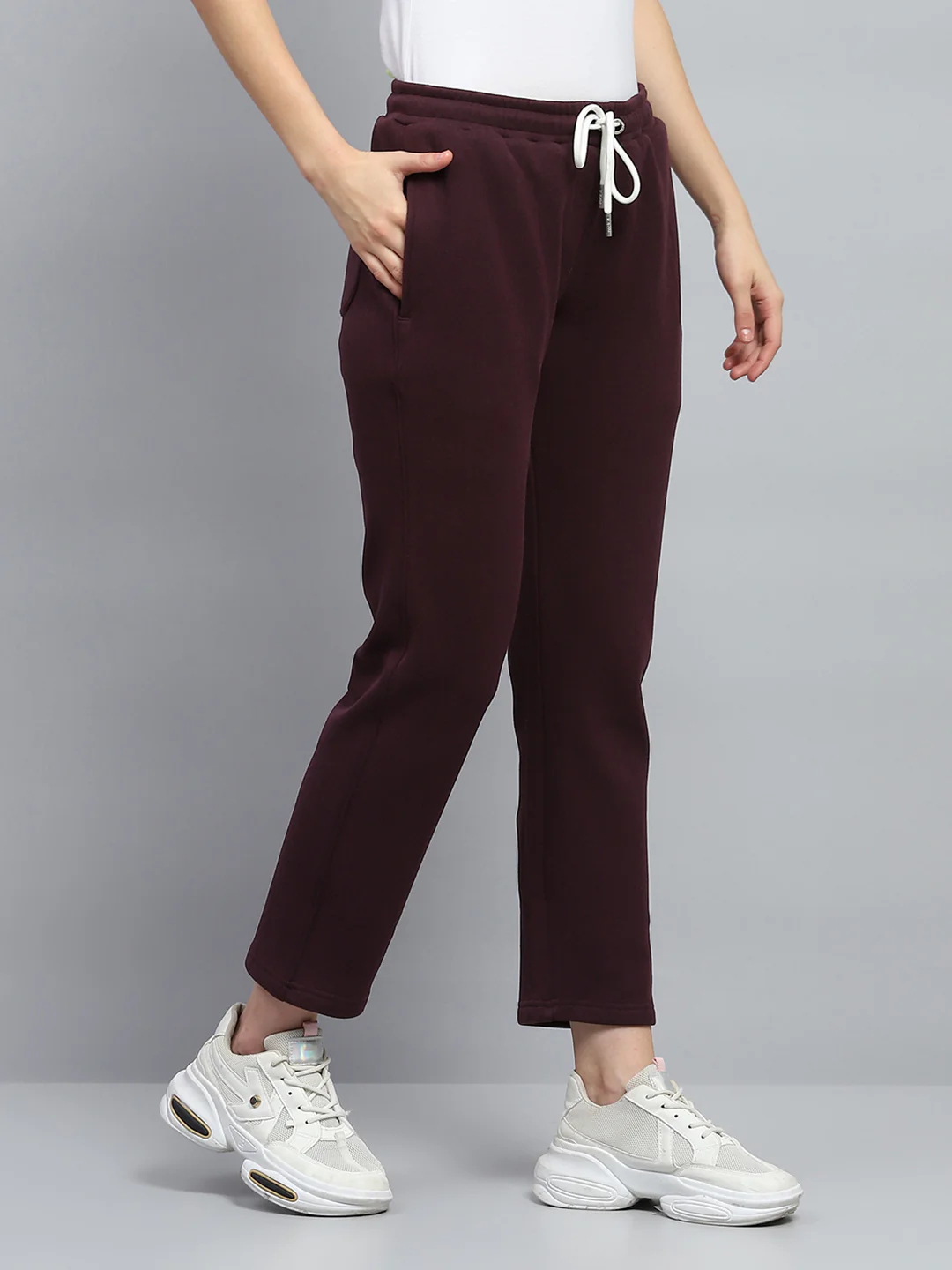 Rock.it Women Maroon Solid Regular Fit Lower - Image 4