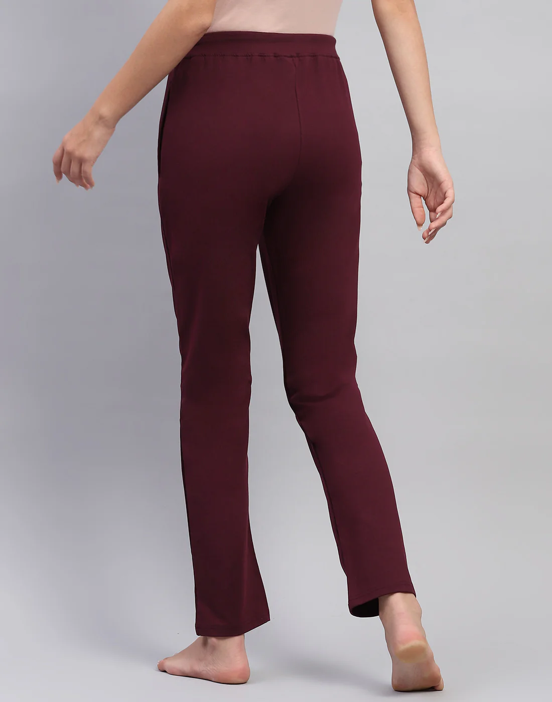 Women Maroon Solid Regular Fit Lower - Image 2