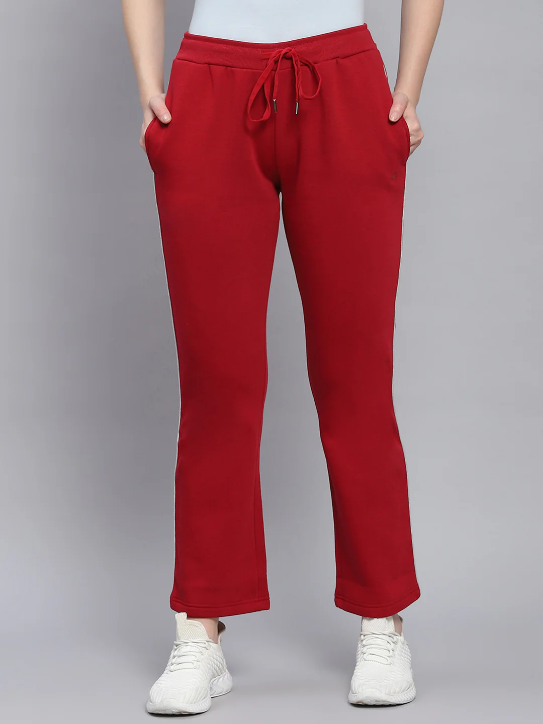 Women Maroon Solid Regular Fit Winter Lowers - Image 2