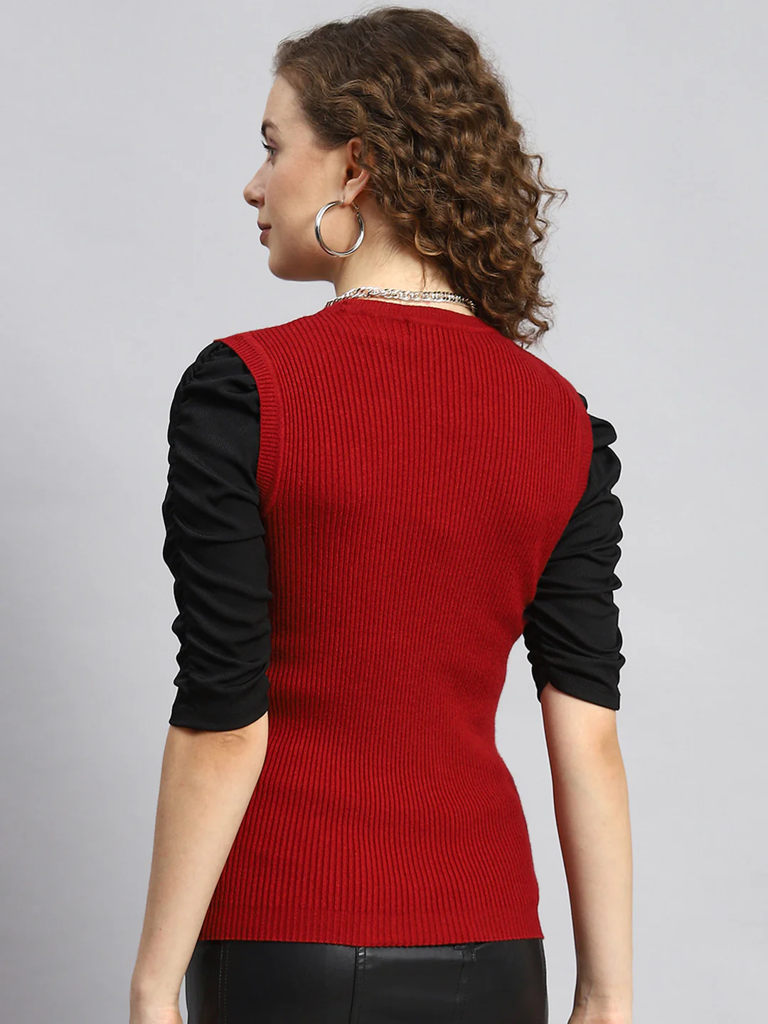 Women Maroon Solid Sceavy - Image 5