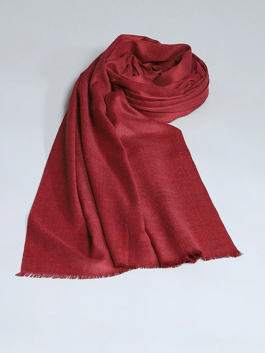 Women Maroon Solid Stole - Image 6