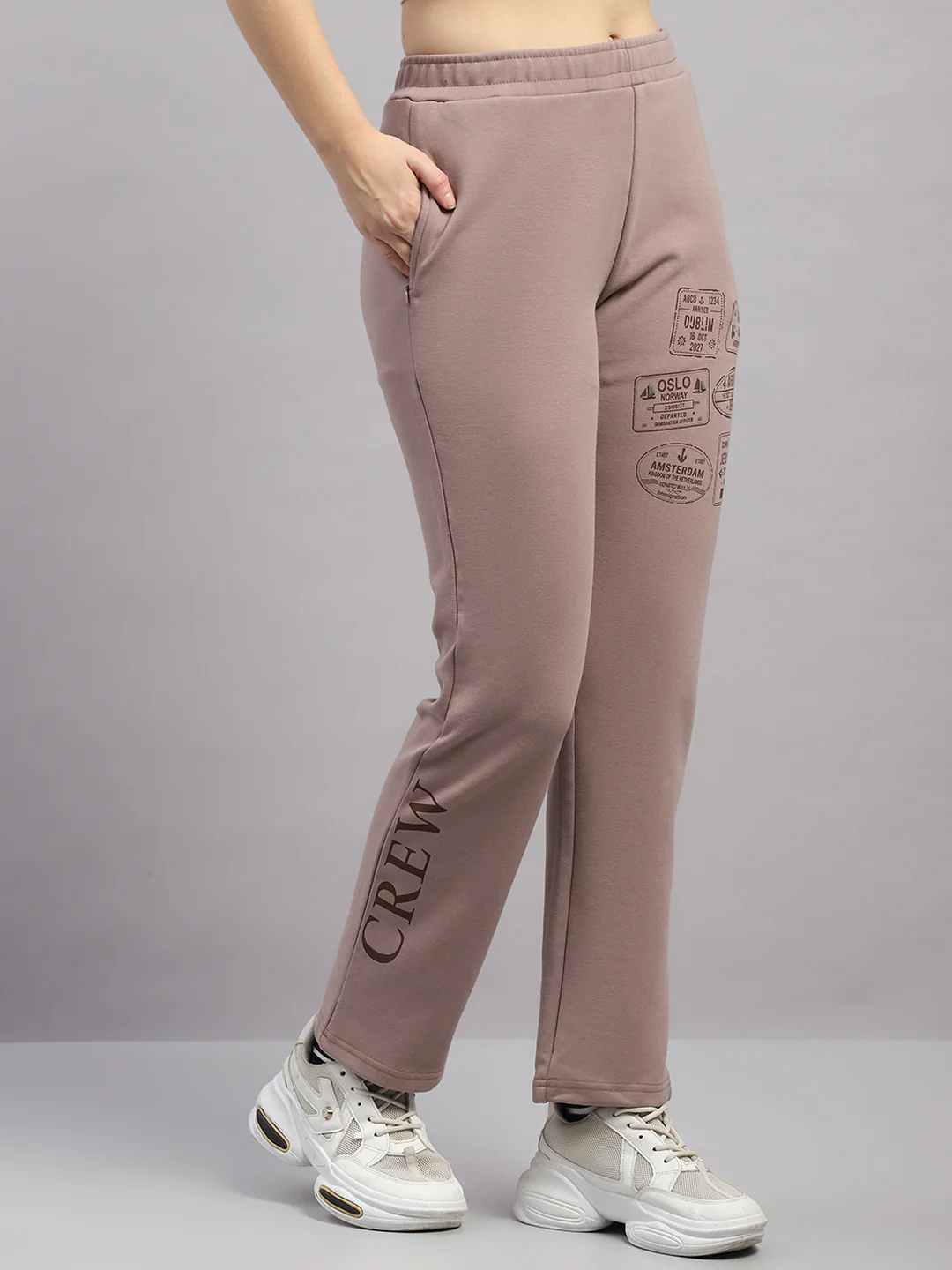 Women Mauve Printed Regular Fit Winter Lower - Image 4