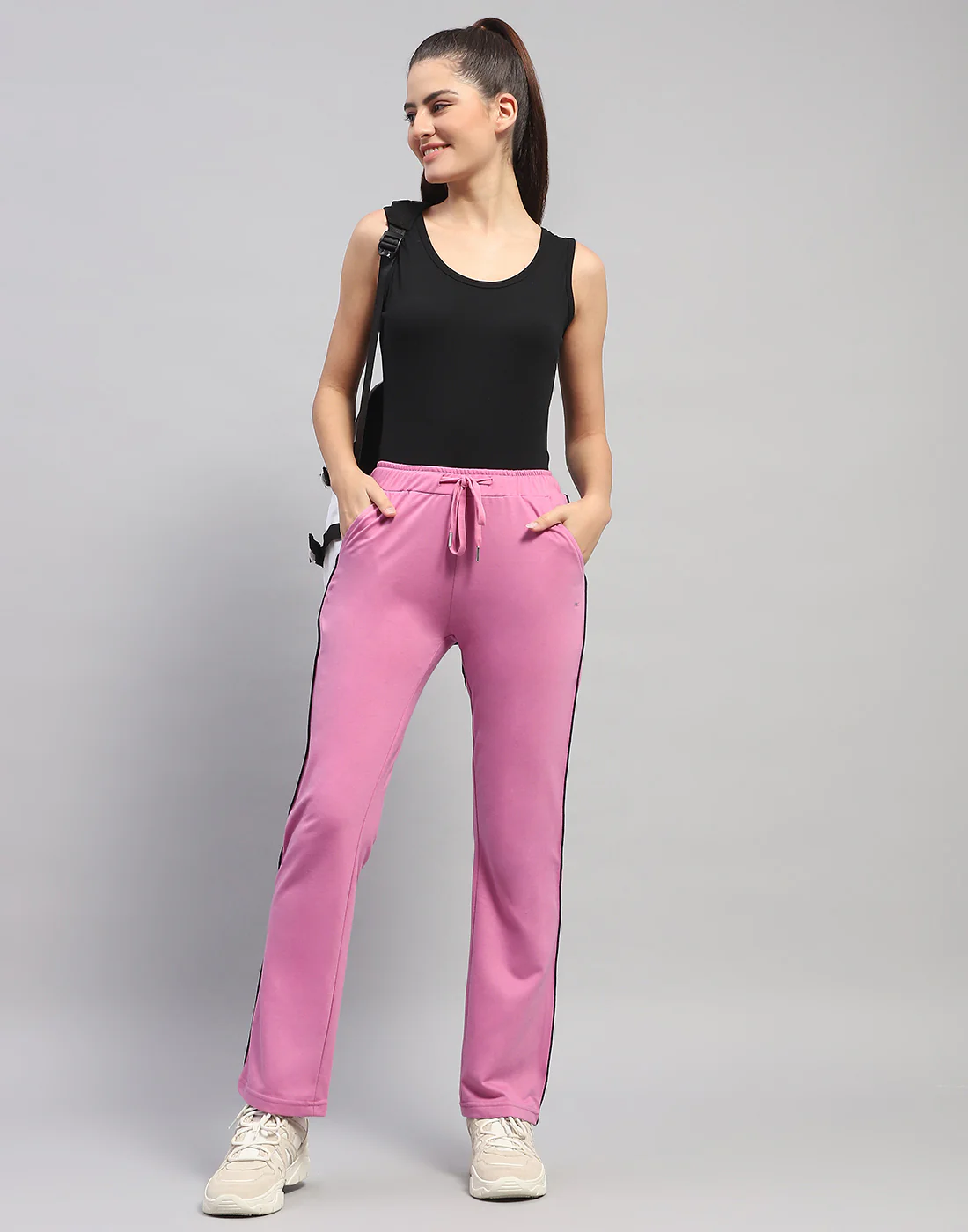 Women Mauve Solid Regular Fit Lower - Image 2