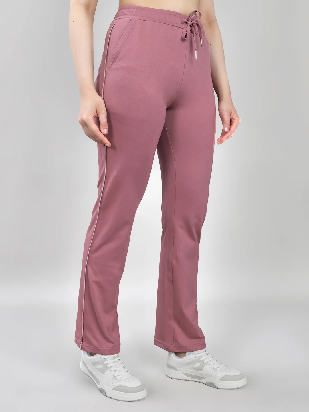 Women Mauve Solid Regular Fit Lower - Image 2
