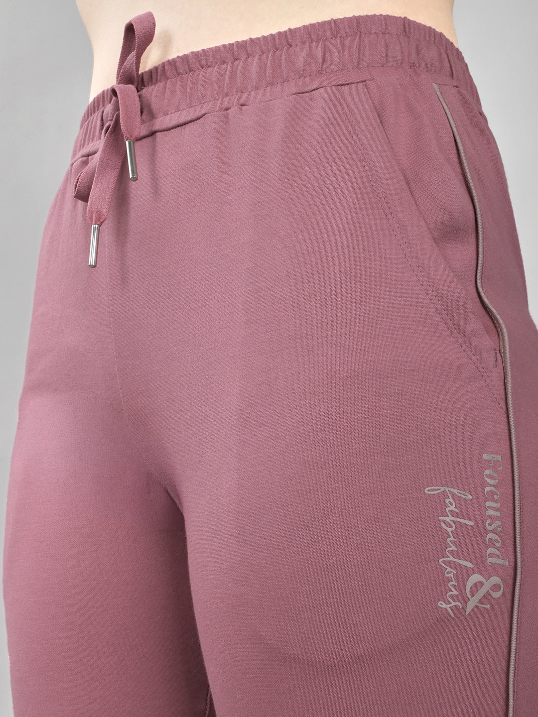 Women Mauve Solid Regular Fit Lower - Image 4