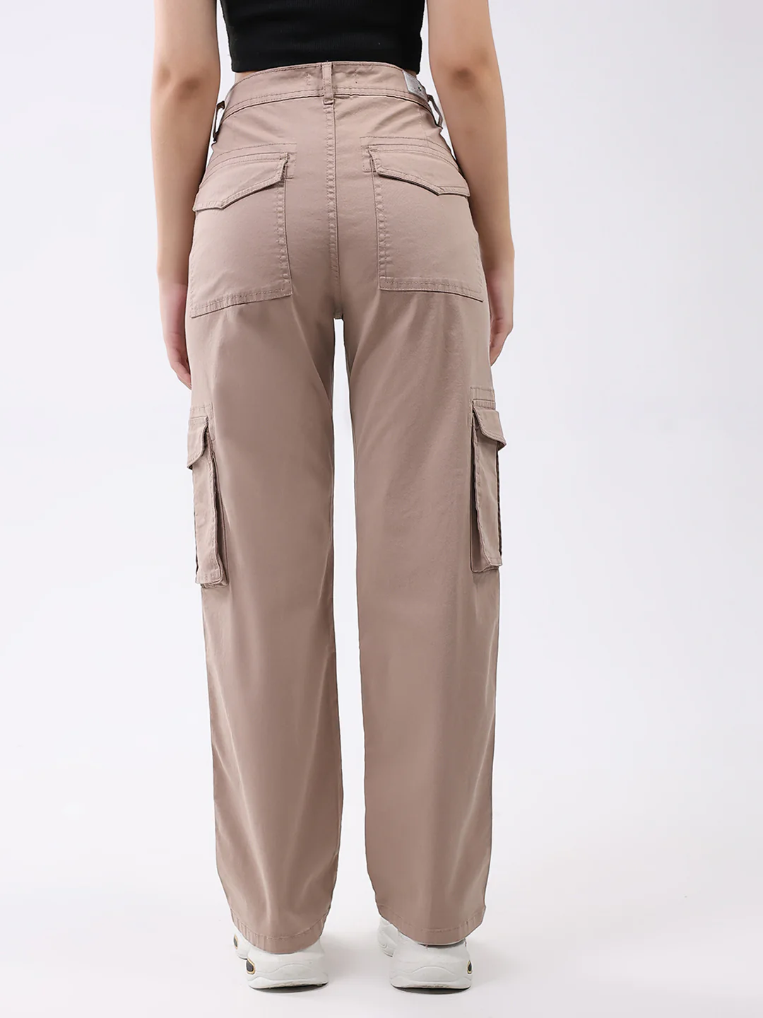 Women Mauve Solid Straight Fit Trouser - Image 5