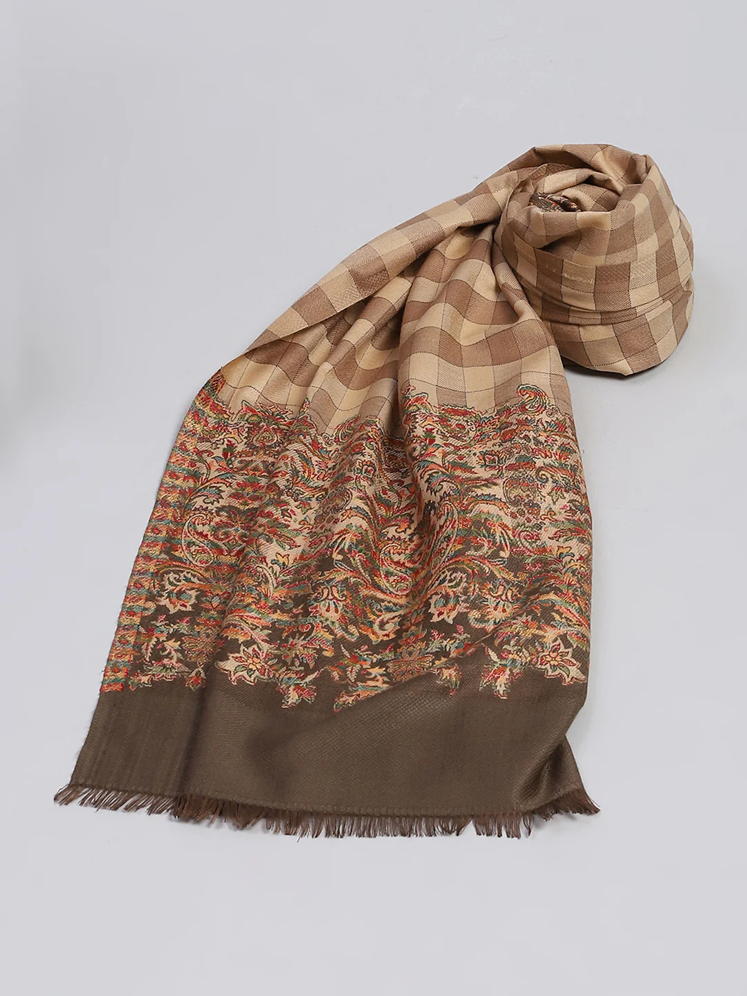 Women Multicolor Check Shawl - Image 2