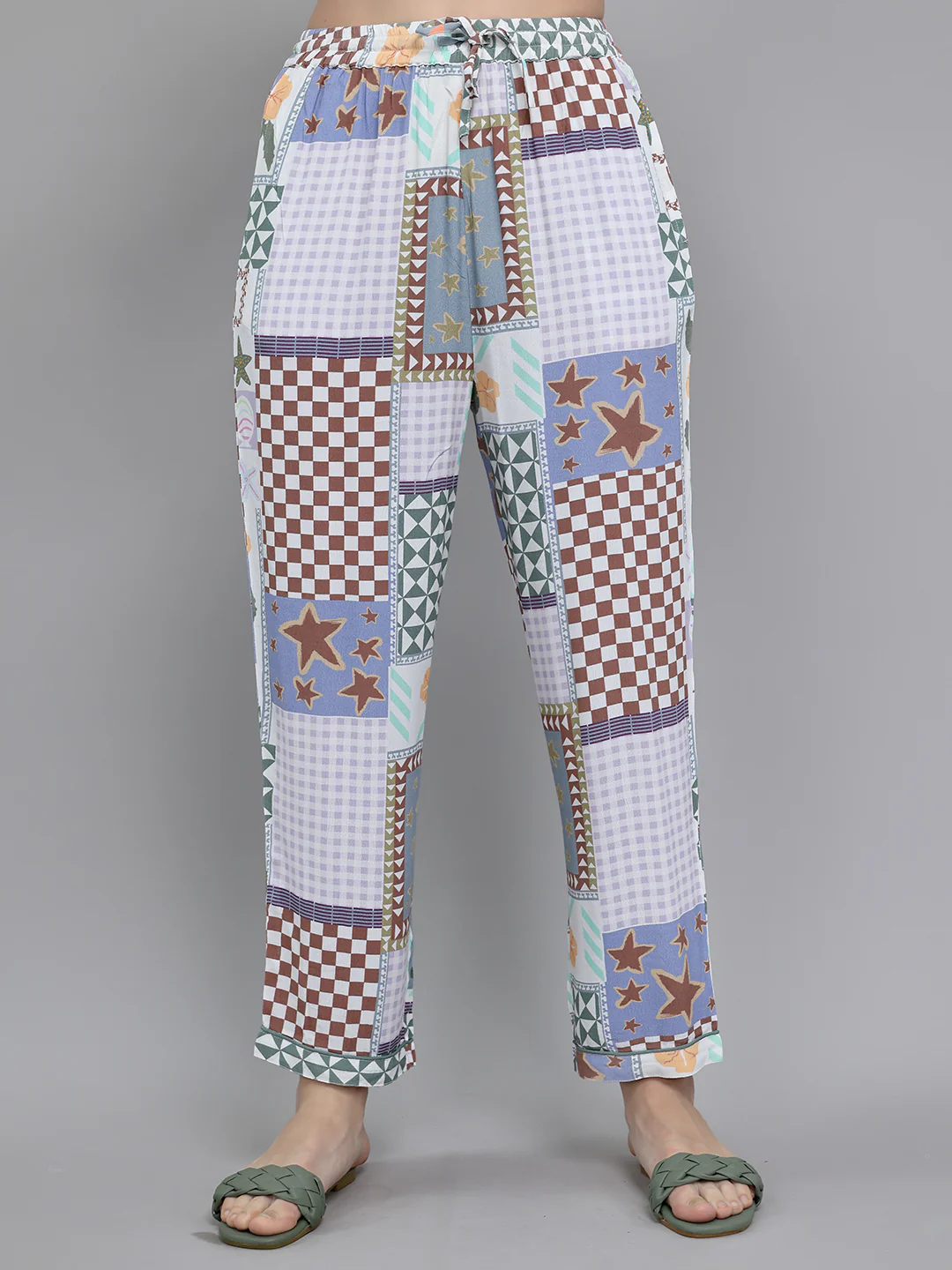 Women Multicolor Printed Collar Full Sleeve Cords Set - Image 6