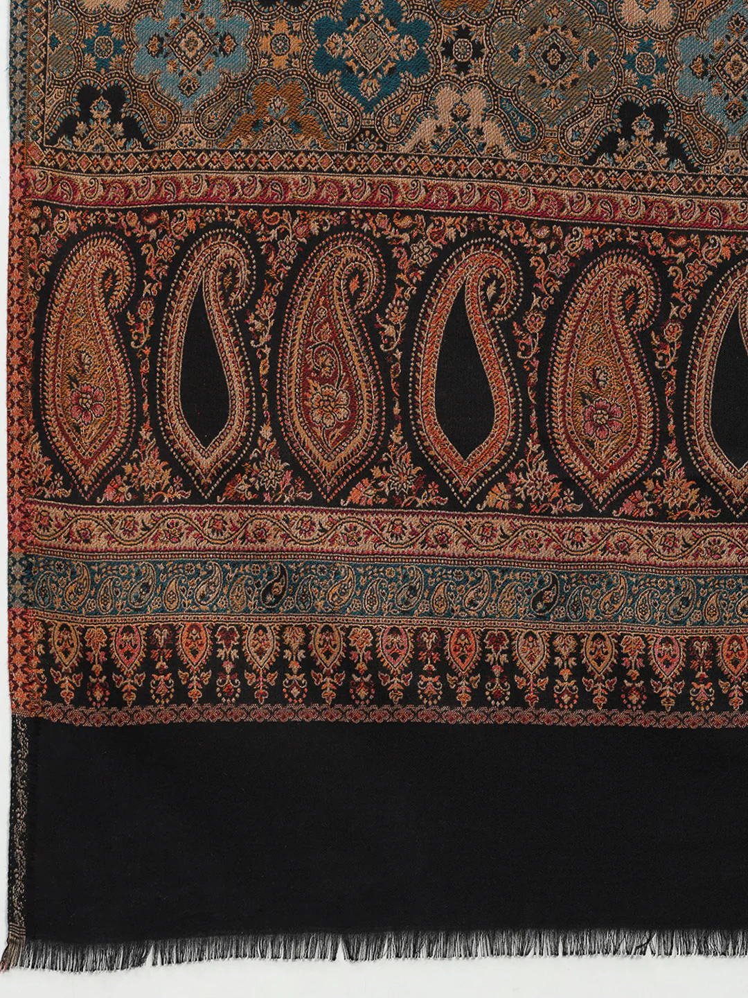 Women Multicolor Printed Wool Blend Shawl - Image 7