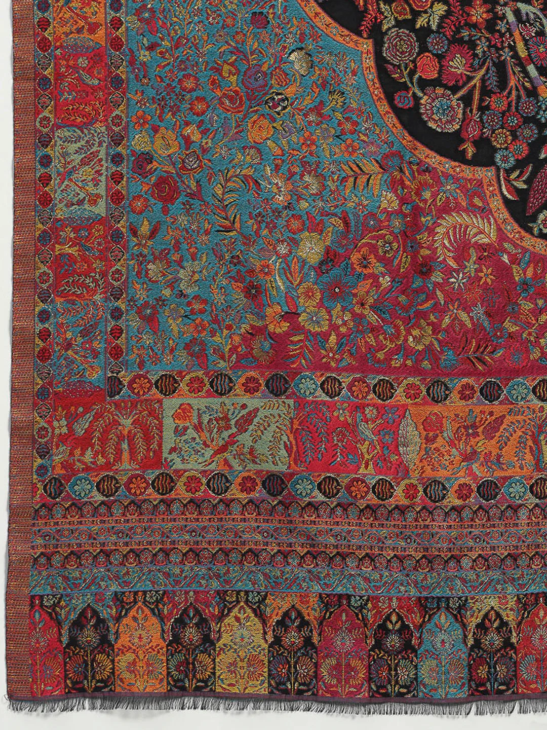 Women Multicolor Printed Wool Blend Shawl - Image 7