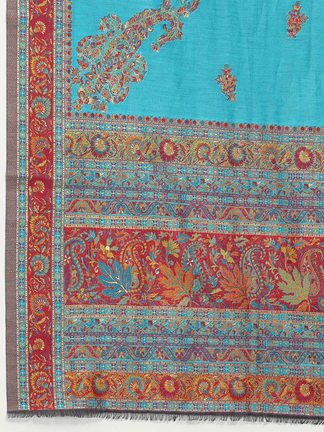 Women Multicolor Printed Wool Blend Shawl - Image 7