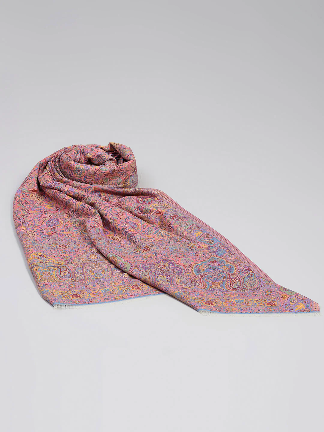 Women Multicolor Printed Wool Blend Shawl - Image 6