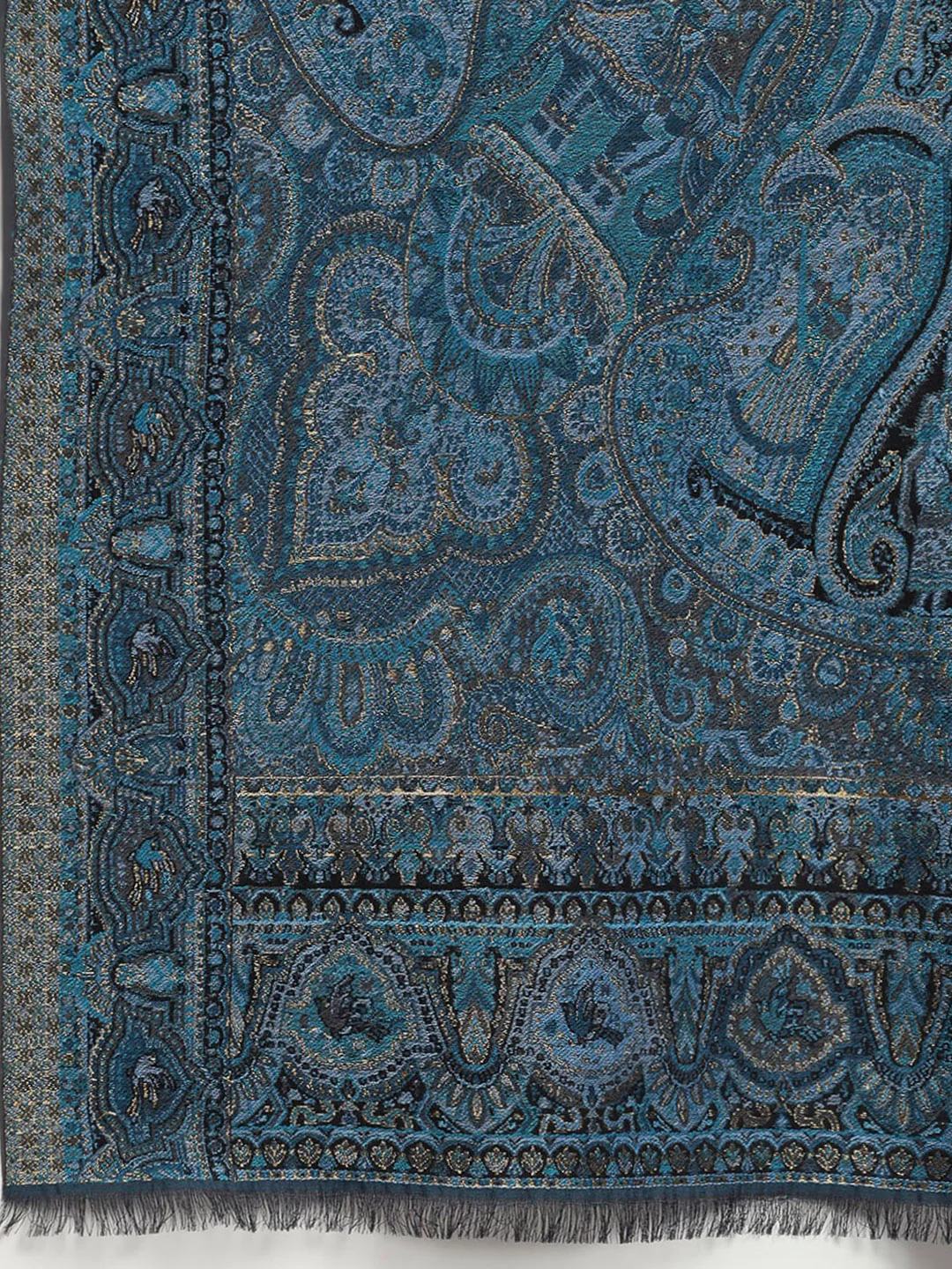 Women Multicolor Printed Wool Blend Shawl - Image 7