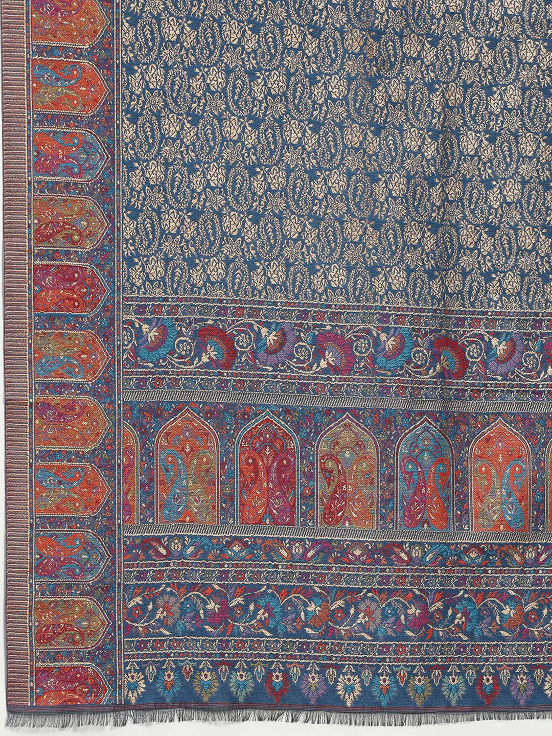 Women Multicolor Printed Wool Blend Shawl - Image 7