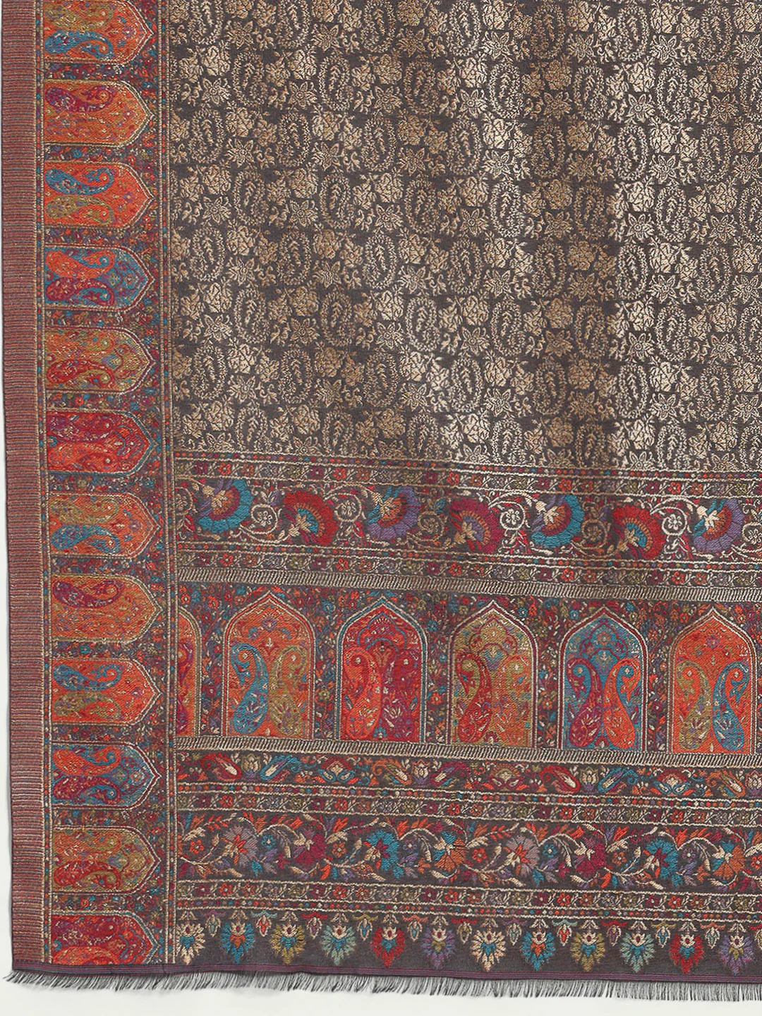 Women Multicolor Printed Wool Blend Shawl - Image 7