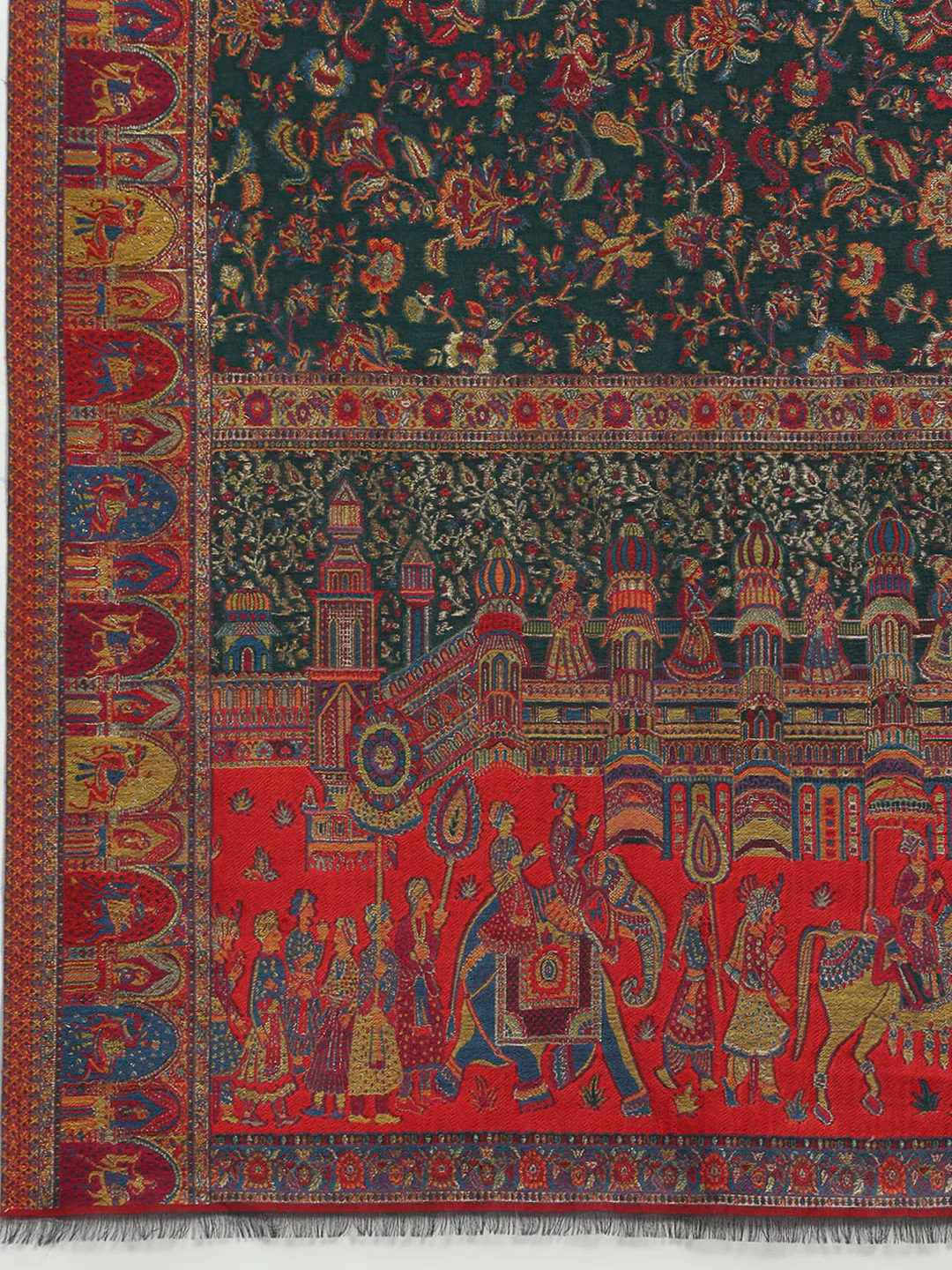 Women Multicolor Printed Wool Blend Shawl - Image 7