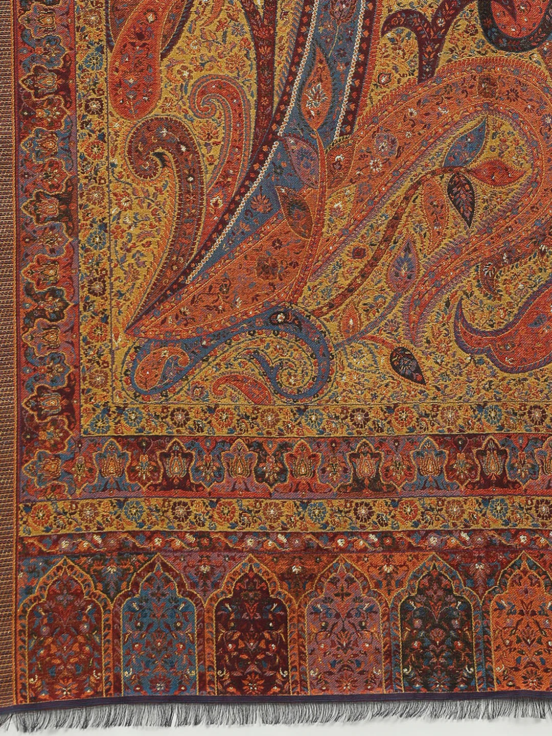 Women Multicolor Printed Wool Blend Shawl - Image 7