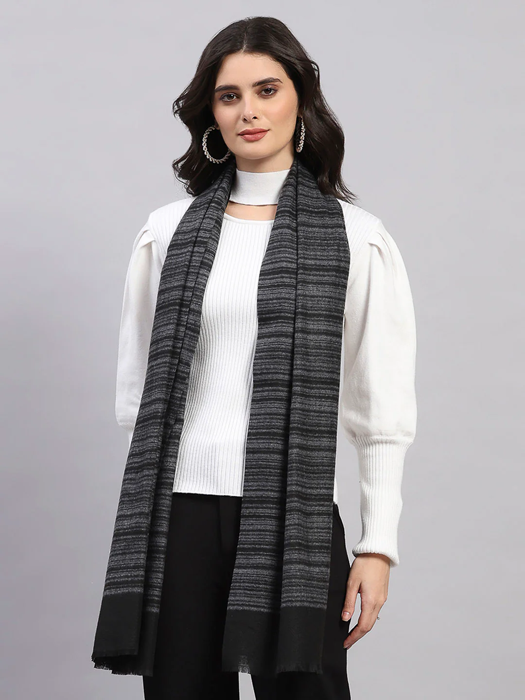 Women Multicolor Printed Wool Blend Stole - Image 5