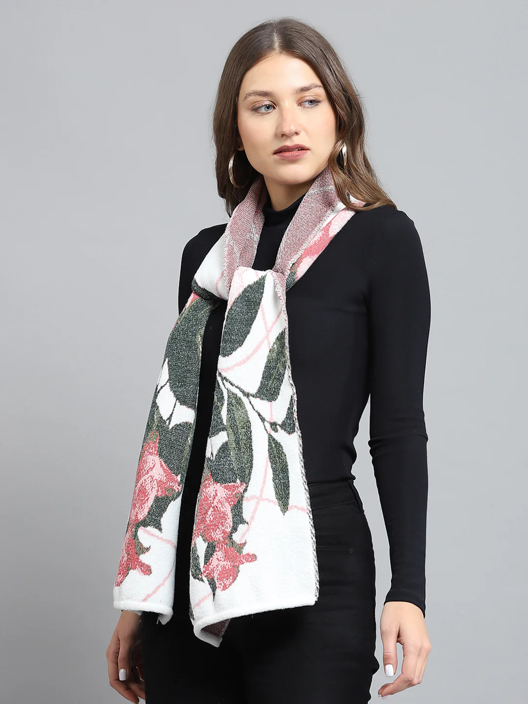 Women Multicolor Self Design Muffler - Image 3