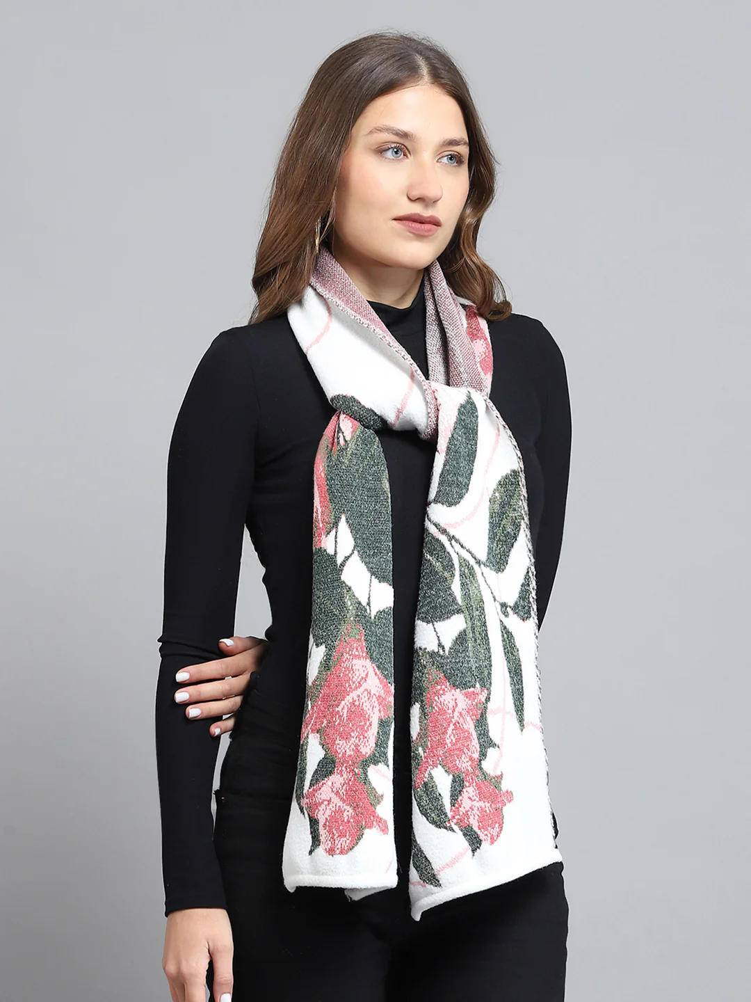 Women Multicolor Self Design Muffler - Image 4