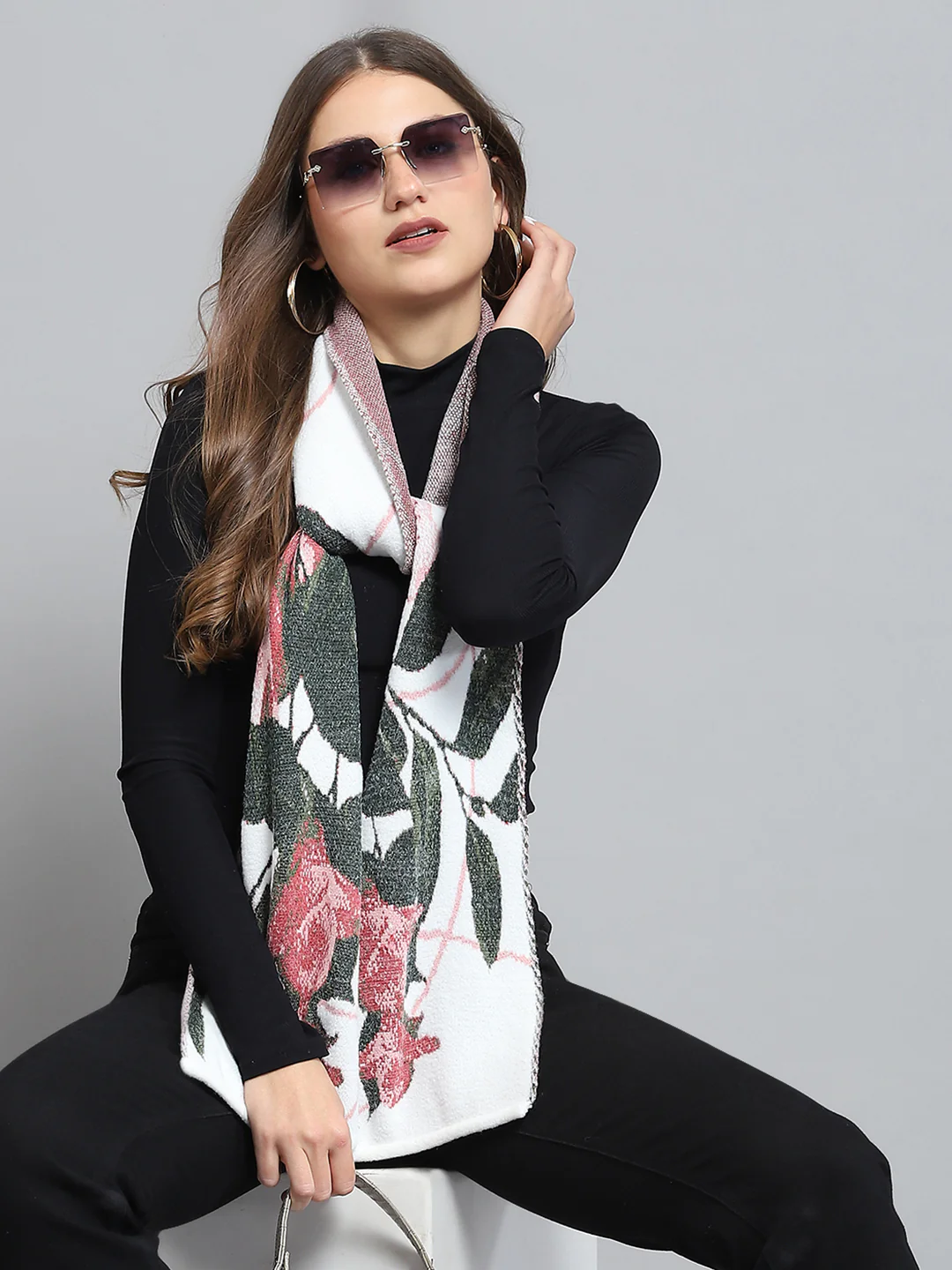 Women Multicolor Self Design Muffler - Image 6