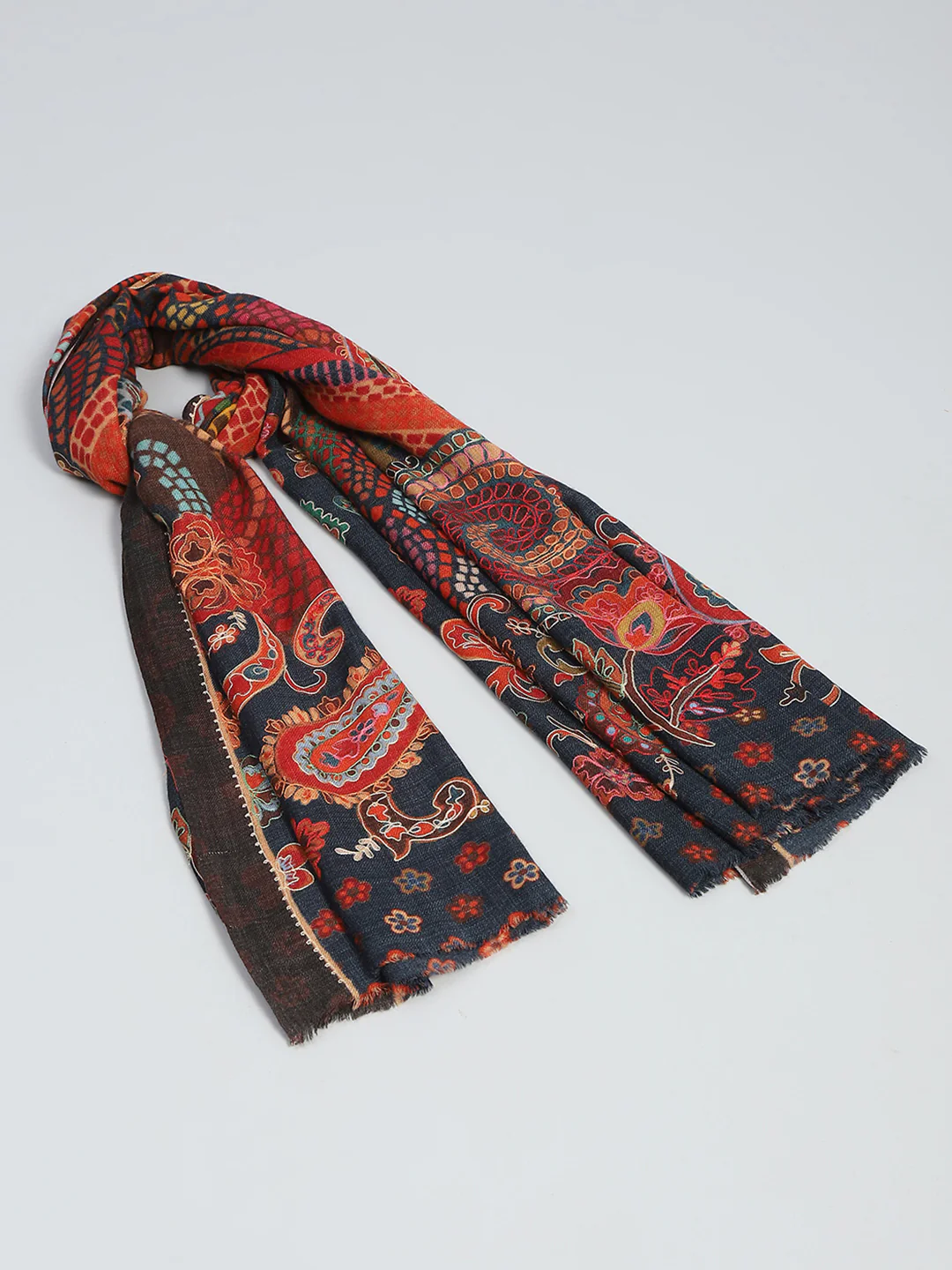 Women Multicolor Self Design Reversible Shawl - Image 2