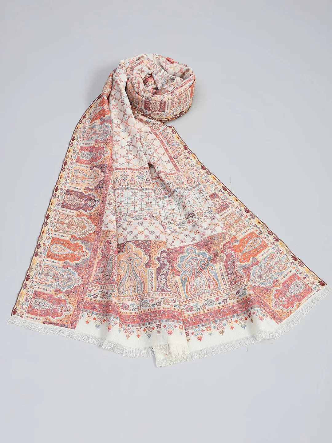 Women Multicolor Self Design Reversible Shawl - Image 2