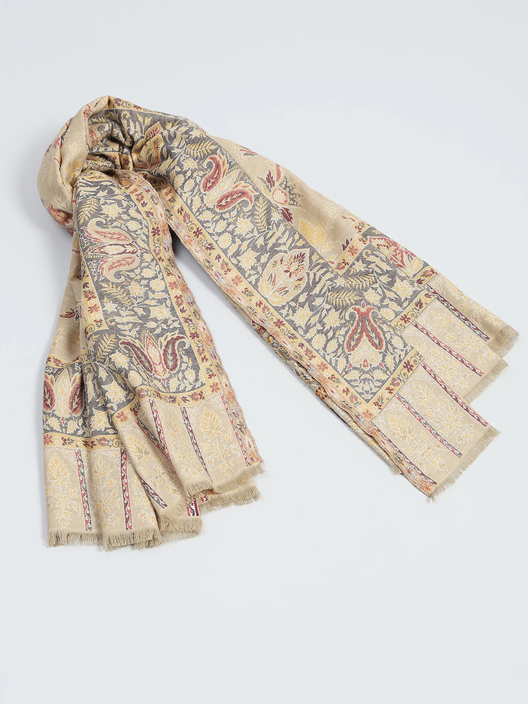 Women Multicolor Self Design Reversible Shawl - Image 2