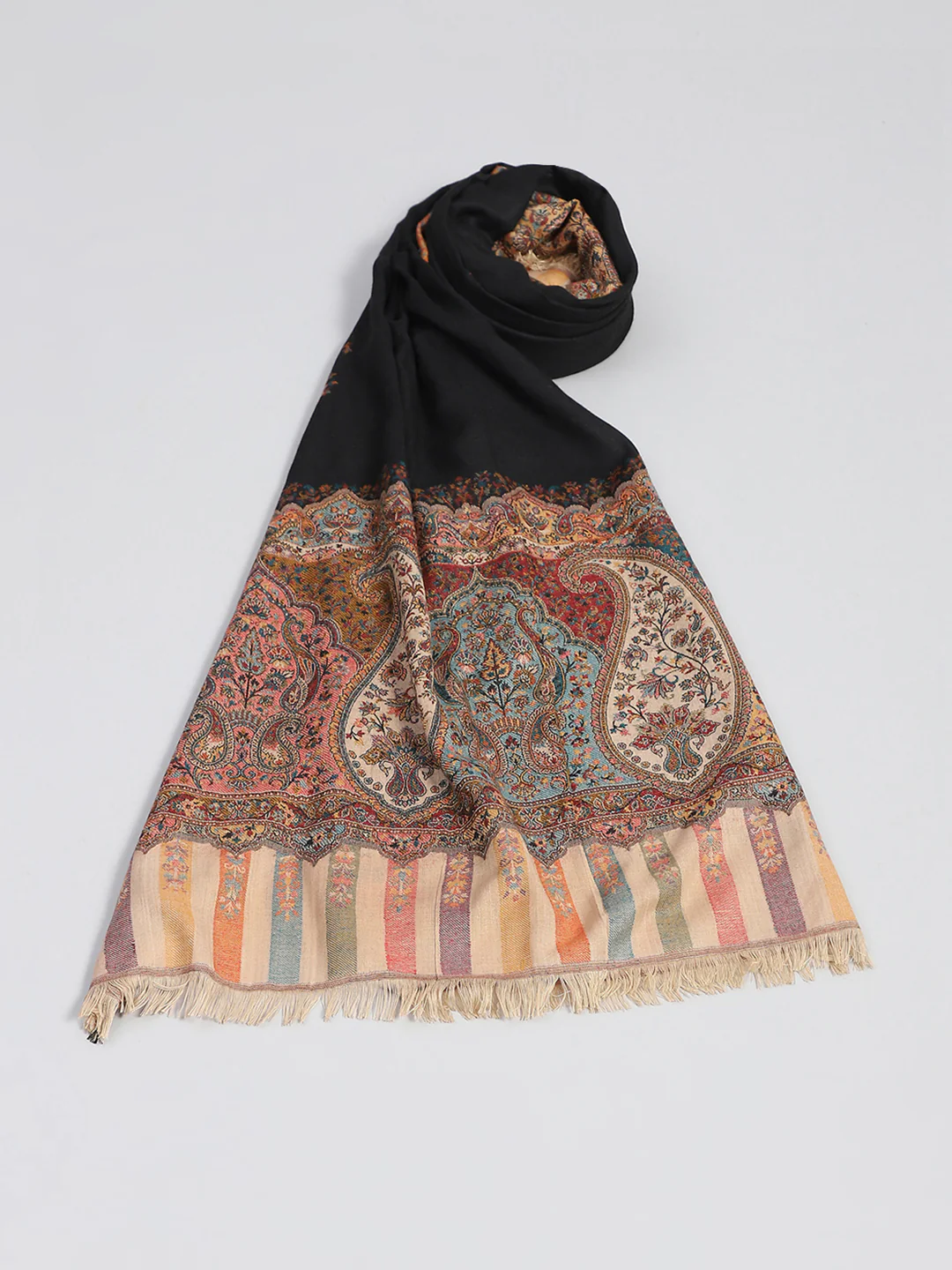 Women Multicolor Self Design Shawl - Image 2