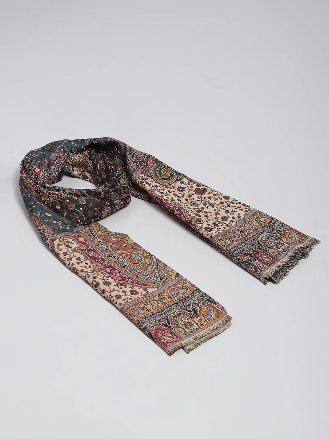 Women Multicolor Self Design Shawl - Image 2