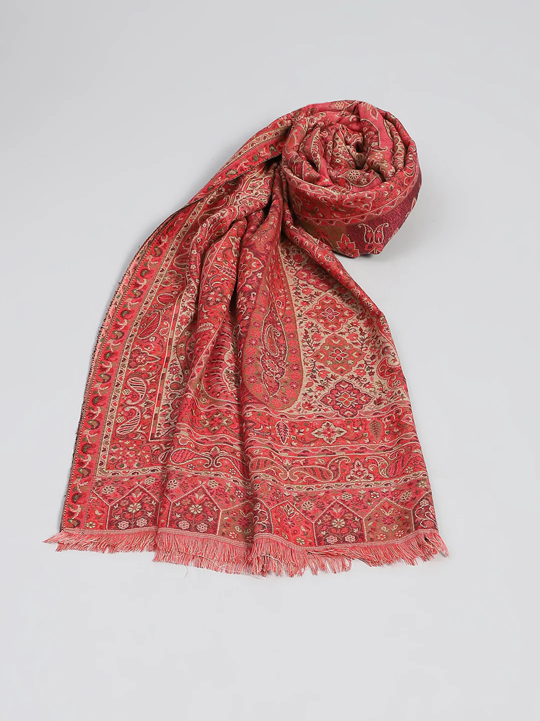 Women Multicolor Self Design Shawl - Image 5