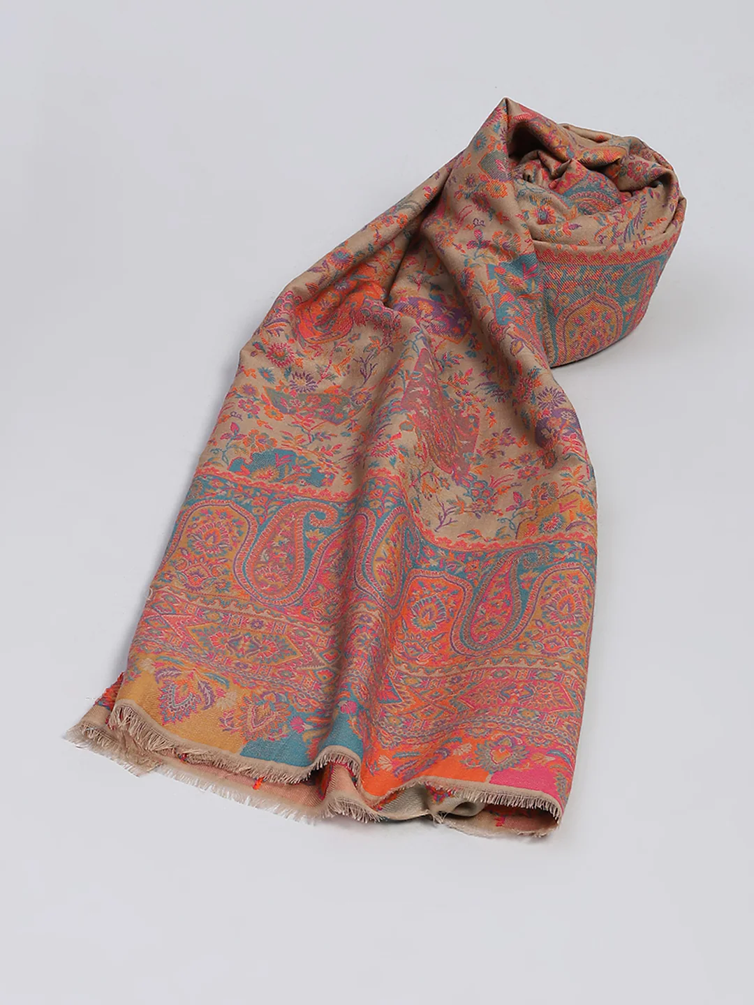 Women Multicolor Self Design Shawl - Image 2