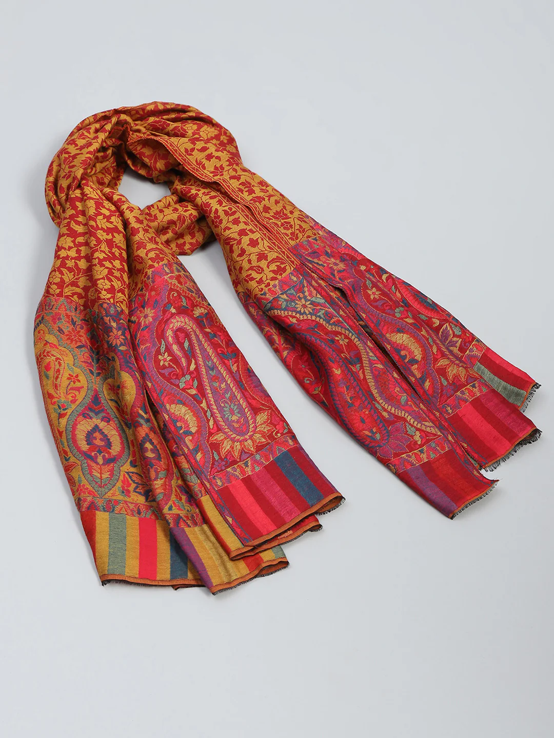 Women Multicolor Self Design Shawl - Image 2