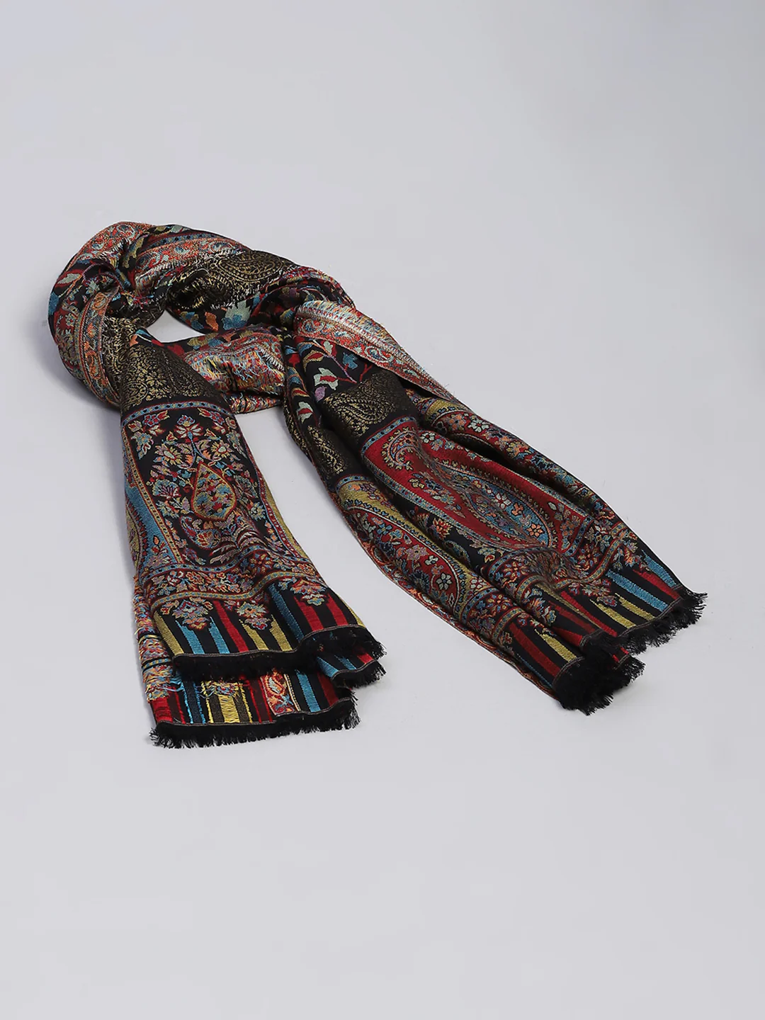 Women Multicolor Self Design Shawl - Image 2