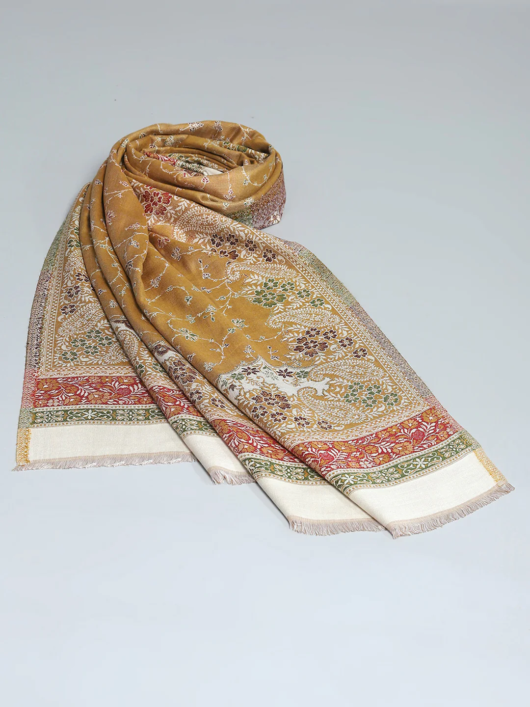 Women Multicolor Self Design Shawl - Image 5