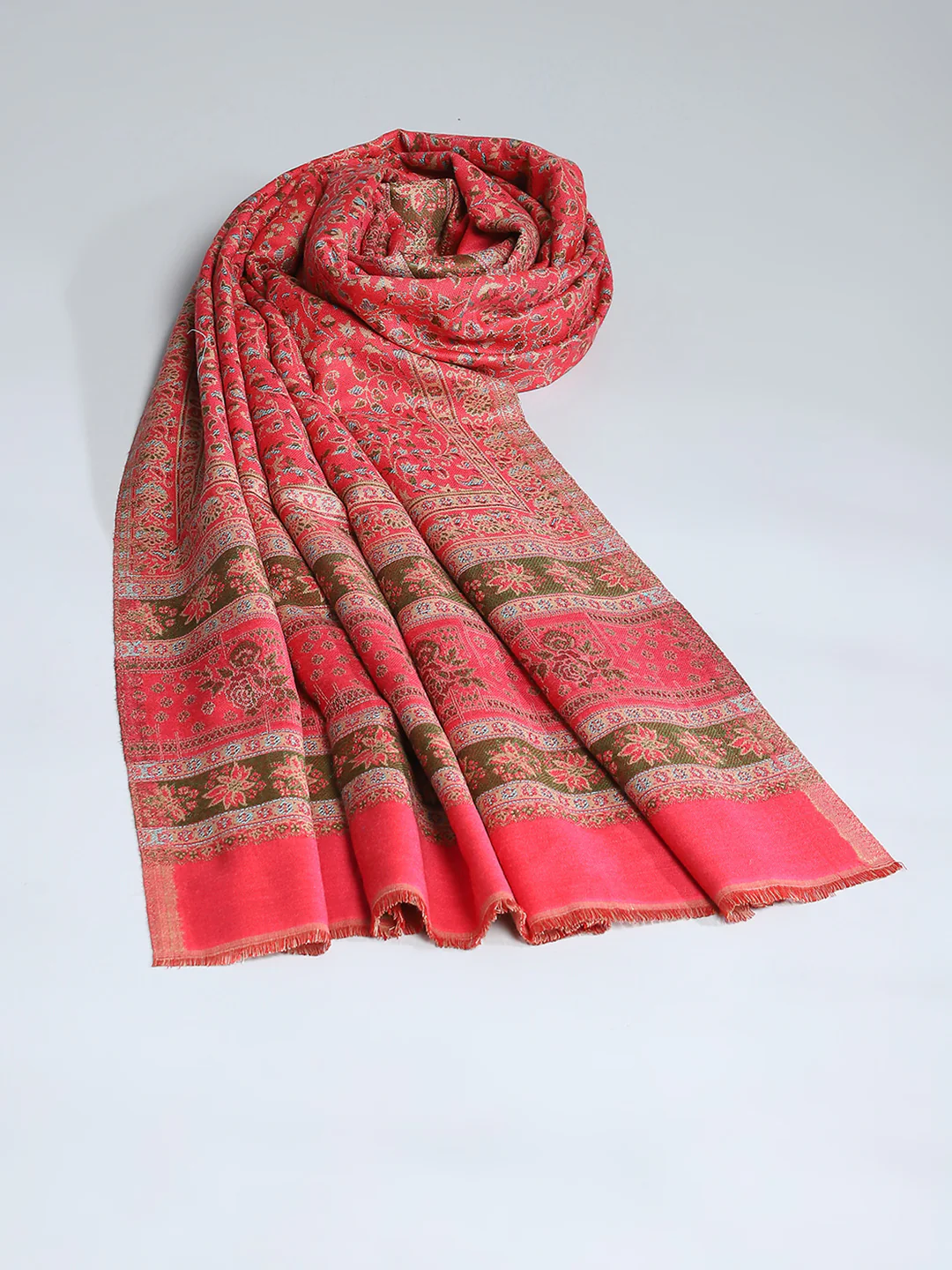 Women Multicolor Self Design Shawl - Image 5