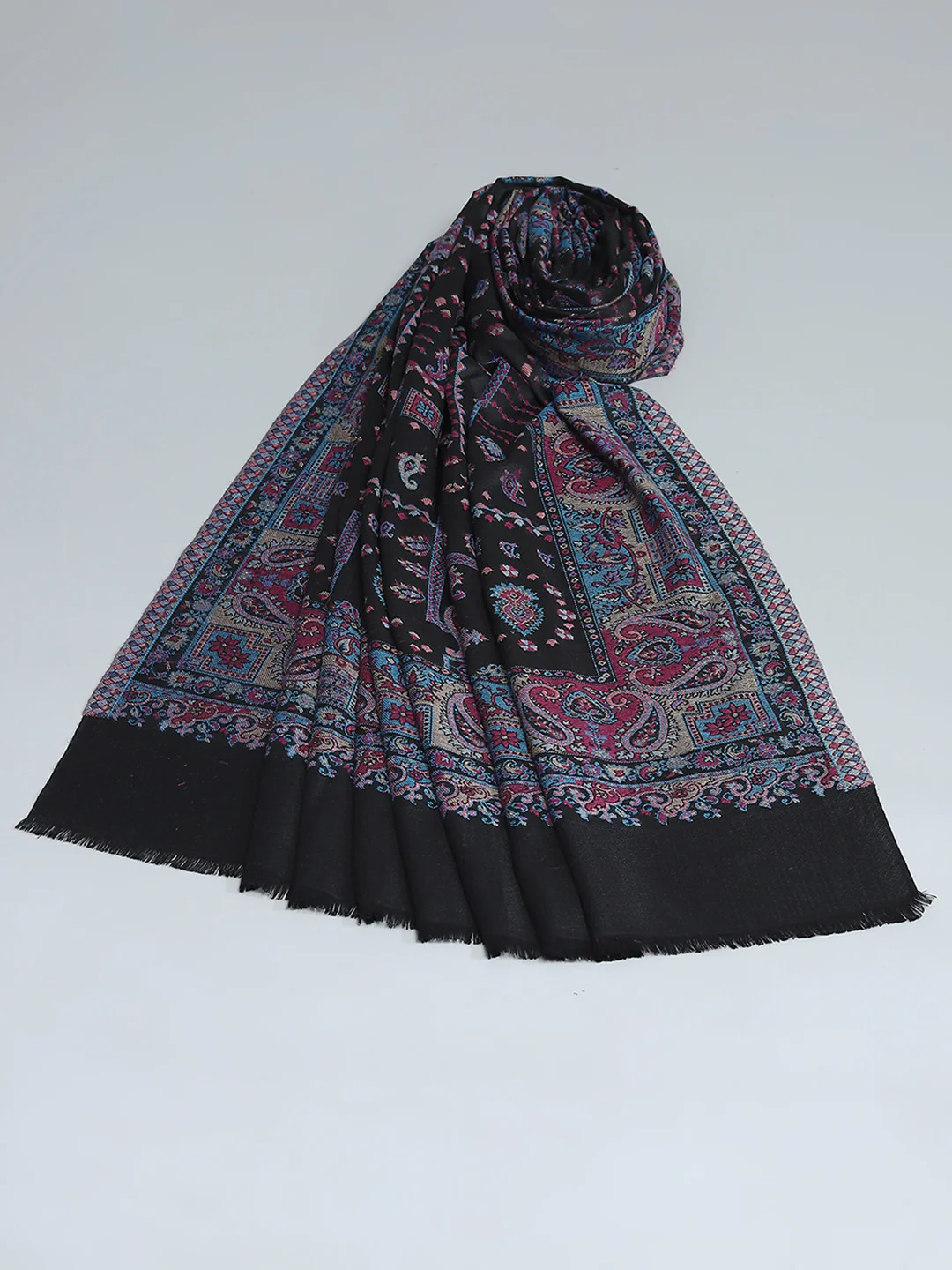 Women Multicolor Self Design Shawl - Image 5