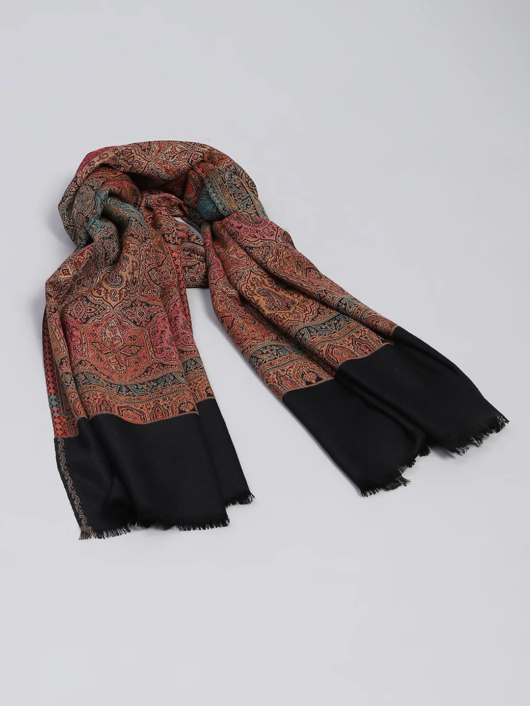 Women Multicolor Self Design Shawl - Image 2