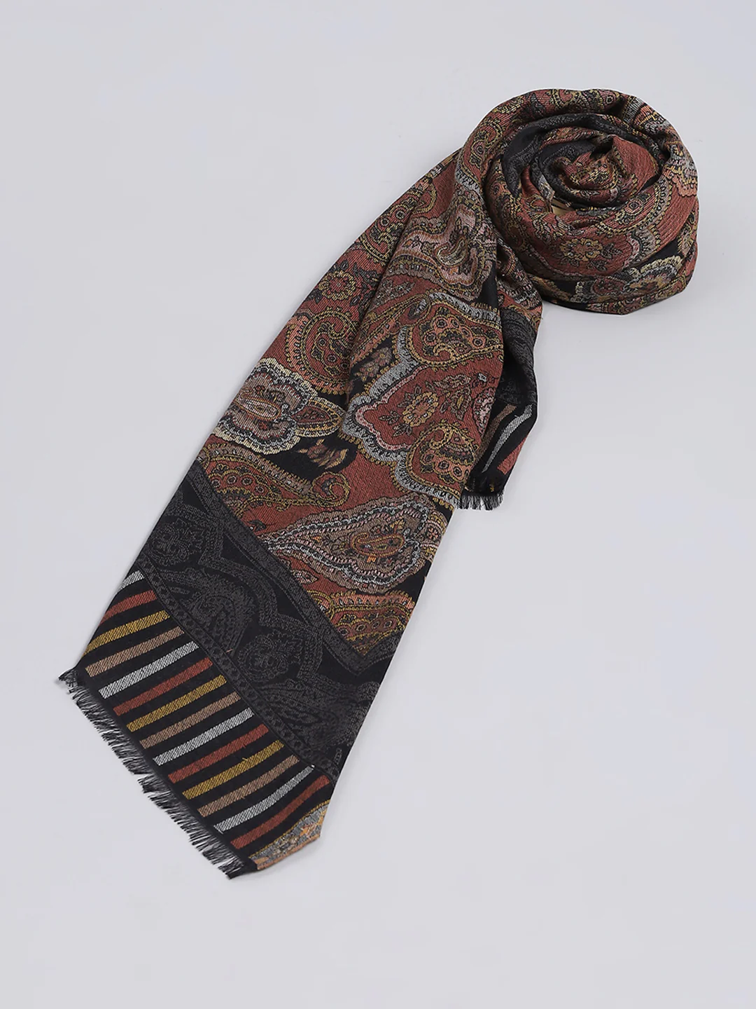 Women Multicolor Self Design Shawl - Image 2