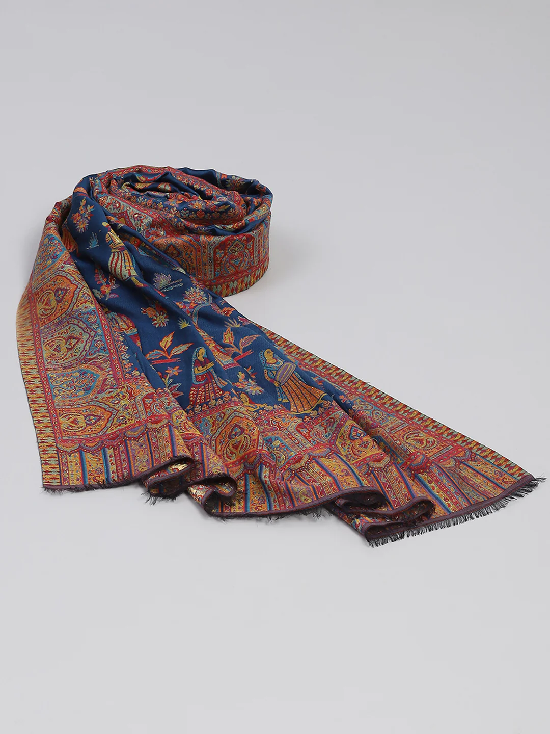 Women Multicolor Self Design Shawl - Image 5