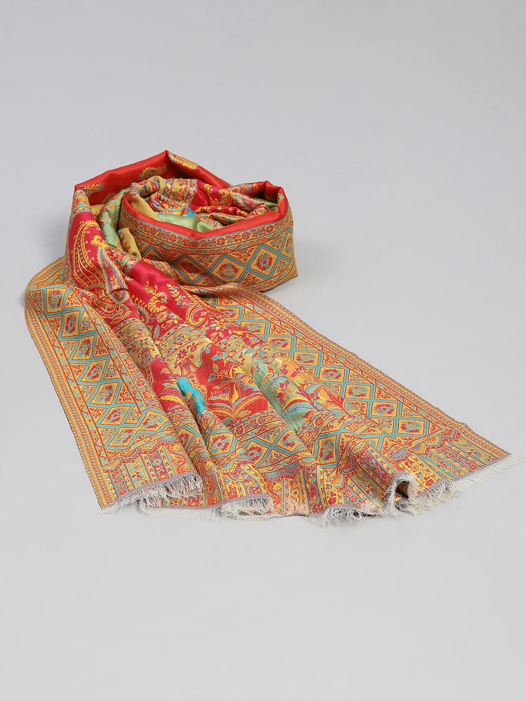 Women Multicolor Self Design Shawl - Image 5