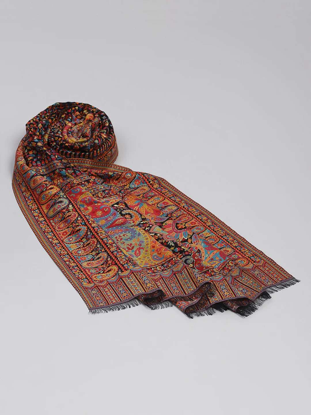 Women Multicolor Self Design Shawl - Image 5