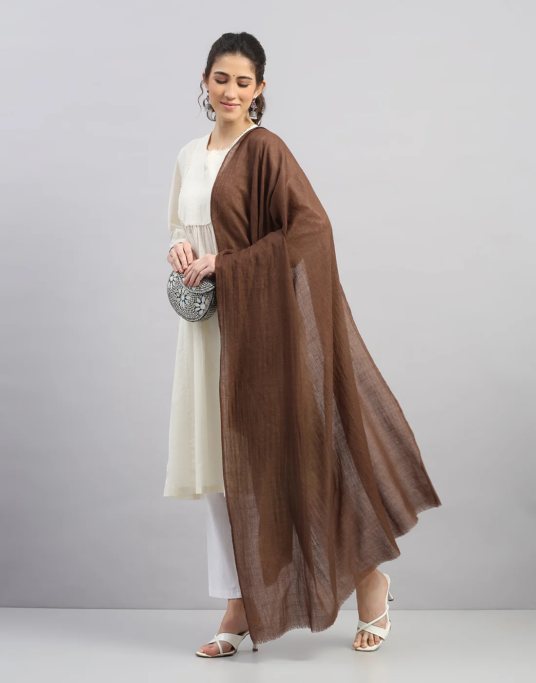 Women Multicolor Self Design   Shawl - Image 5