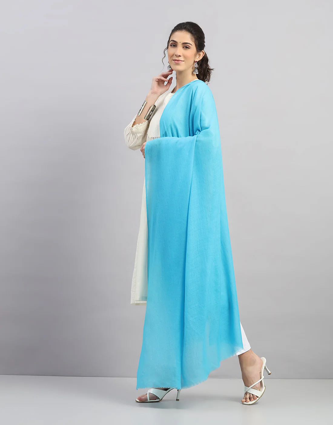 Women Multicolor Self Design   Shawl - Image 2