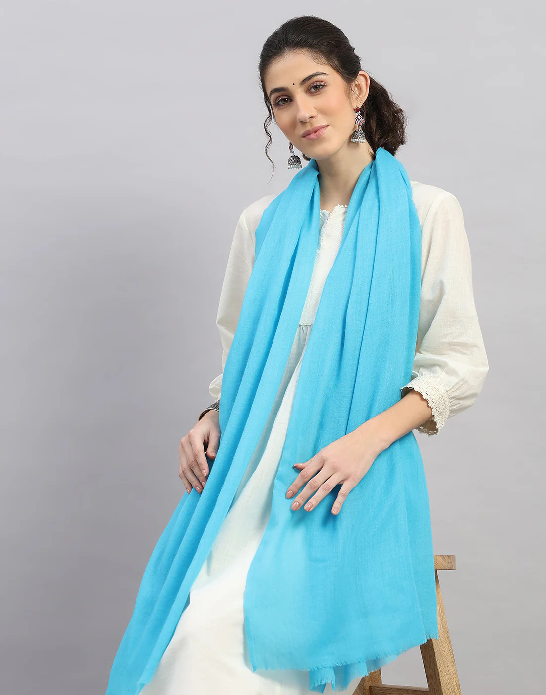Women Multicolor Self Design   Shawl - Image 5