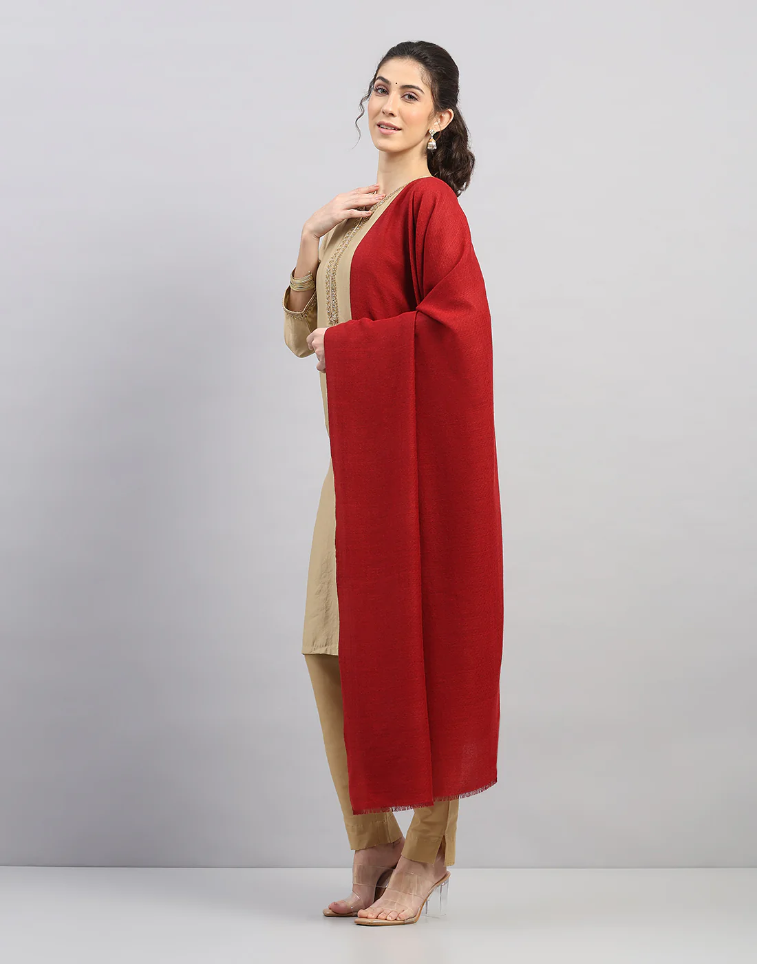 Women Multicolor Self Design   Shawl - Image 2