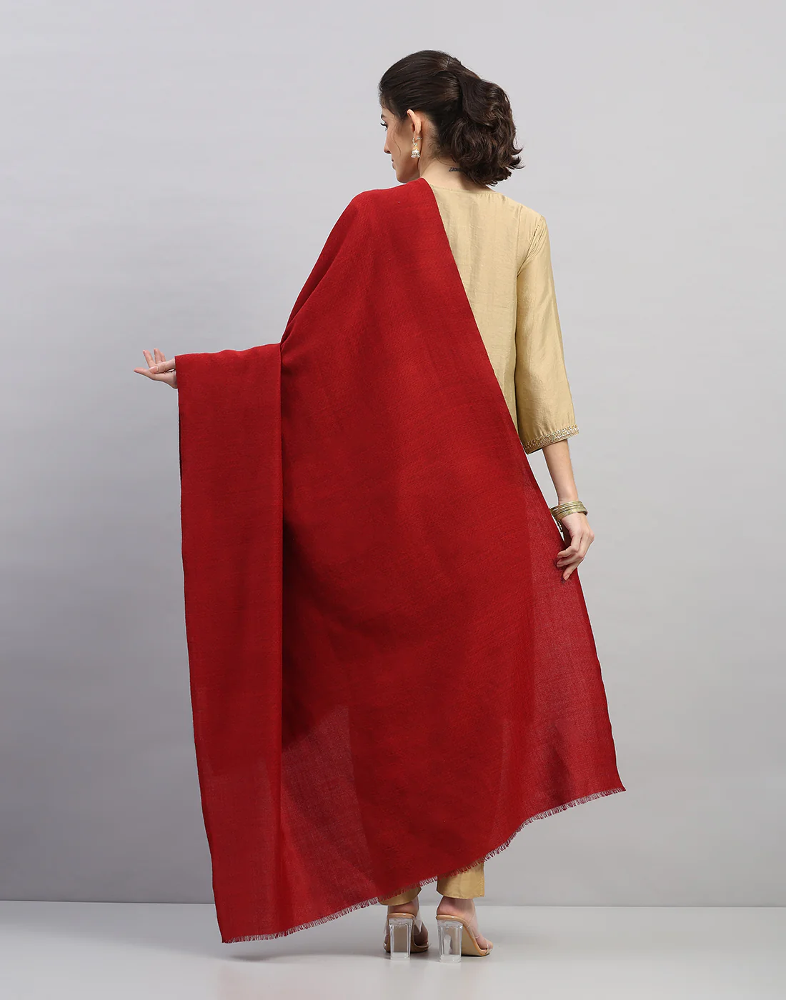 Women Multicolor Self Design   Shawl - Image 4